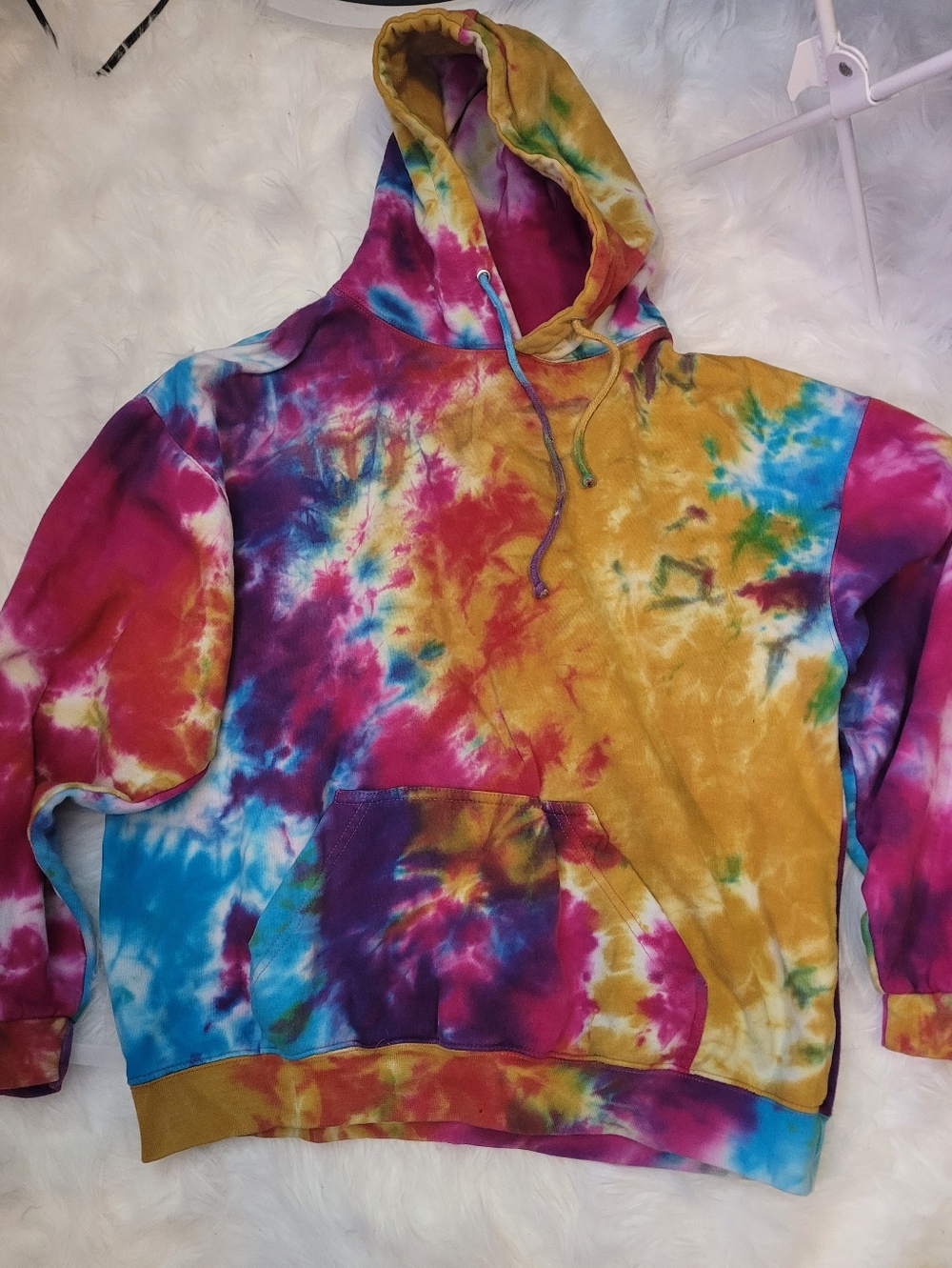 Exist Tie-Dye Hoodie in Pink, Yellow, Blue and Green